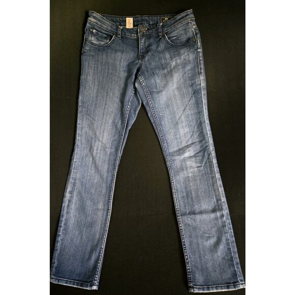 Volcom Stix Skinny shortie Jeans Dark Wash Denim Straight Leg Size 27 X 29 - Picture 1 of 16
